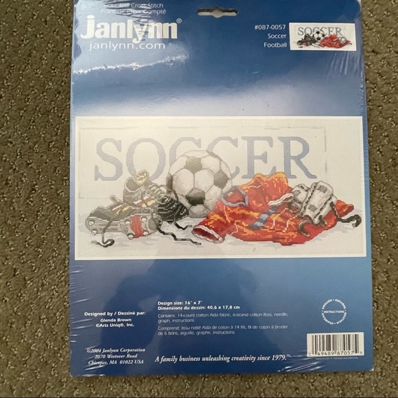 NWOT Janlynn Soccer counted cross stitch - Picture 1 of 4